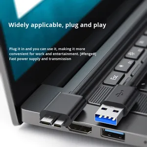 Câble de données haute vitesse USB 3.0 A vers Micro mâle pour boîtier de disque dur, matériau ABS, 2 à 4 ports, connexion informatique - Product Image 3