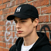Casquette de baseball unisexe en coton lavé à 6 panneaux, visière incurvée, broderie 3D, boucle réglable, streetwear pour homme