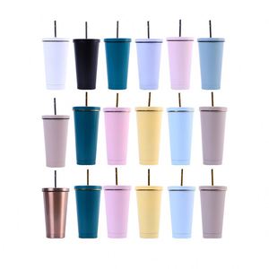 Wholesales Luxury 500ml 750ml Travel Tumbler Eco-Friendly Stainless Steel <b>Thermos</b> Vacuum Water Cup With Straw Hot Cold Drinks - Product Image 5