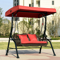 Balançoires de jardin en métal très vendues avec auvent réglable en polycarbonate pour jardin, cour, parc, bord de piscine