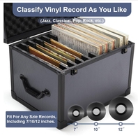 Boîte de rangement pour disques vinyles en aluminium pouvant contenir 100 disques Albums de valeur pour la collection de disques 7/10/12 pouces