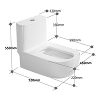 WC public en céramique blanche d'usine, à chasse d'eau, à poser au sol, WC à la turque avec réservoir d'eau
