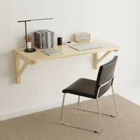 Table pliante murale mince en gros, OEM, gain de place, bureau à domicile, poste de travail pour ordinateur portable certifié FSC, taille personnalisée
