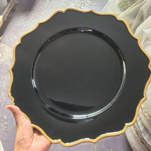 Décoration de mariage et de noël dessous plates de dîner de luxe plate de recharge en plastique sage pour la maison - Product Image 6
