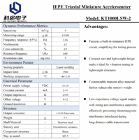 Akselerometer Triaksial IEPE Miniatur Tahan Guncangan Tinggi ±1000g Sensor Akselerasi Getaran ICP 40kHz Transduser Piezoelektrik 3 Sumbu