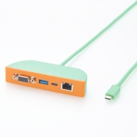 Docking Hub USB-C ke USB-A USB-C VGA RJ45
