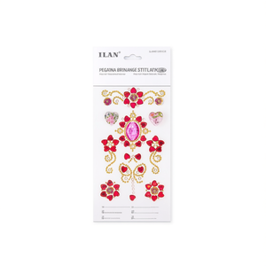 Adesivi con Strass Lucidi ILAN 39024-2, Fiori e Cuori Decorativi per Nail Art - Product Image 2