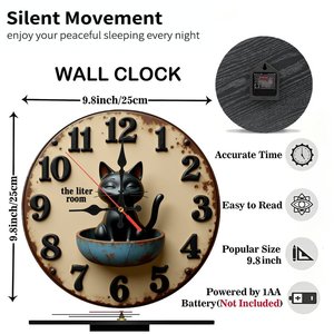 Round Wooden Wall <b>Clock</b> 25x25Cm <b>Silent</b> Non Ticking Home Corridor Entrance <b>Clock</b> - Product Image 3