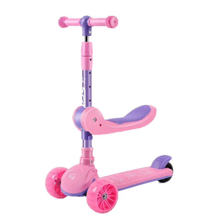 Von der fabrik versandter neuer rosa Prinzessin-Kinder-Drei-Rad-Scooter kann sitzen und stehen, mit leichtem Musik-Auto ausgleich
