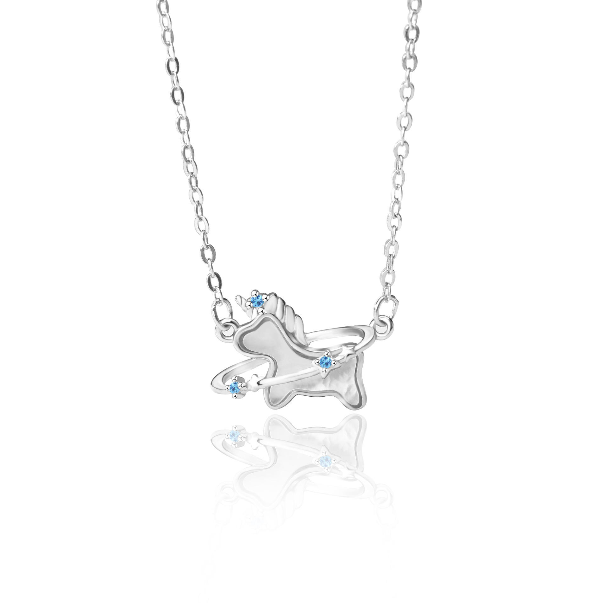 Unicorn Necklace-White Gold