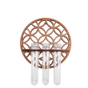 <span class=keywords><strong>Vase</strong></span> de rangement rond en <span class=keywords><strong>bois</strong></span> massif, <span class=keywords><strong>vase</strong></span> suspendu en tube à essai en <span class=keywords><strong>bois</strong></span>, décoration murale simple pour la maison et la chambre - Product Image 5