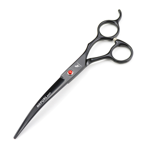 Traje de aseo profesional para mascotas, Juego de 4 piezas de corte recto y corte curvo, negro pintado, 7 pulgadas - Product Image 2
