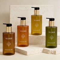 YUERUI NOUVEAU Flacon vide en PET de 250 ml (8 oz) à motif à pois pour huile capillaire, emballage pour huile nettoyante visage, bouteilles pour huile de massage corporel et soins de la peau