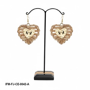 Pendientes de caña hechos a mano para mujer con diseño bohemio natural ligero, joyería elegante y ecológica, perfectos para uso diario. - Product Image 4