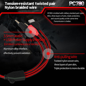 หูฟังแบบมีสายสำหรับเล่นเกม <span class=keywords><strong>Plextone</strong></span> PC780 ขนาด 3.5 มม. แบบ USB ขายส่งและรับผลิตตามสั่ง - Product Image 6