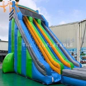 Uzun su kaydırağı Combo şişme Bouncy Moonwalk büyük havuz su kaydırağı ile şişme şato üç şeritli su kaydırağı - Product Image 5