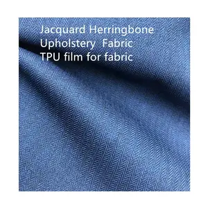 Tecido para estofamento Jacquard Herringbone filme TPU para tecido para moda casual