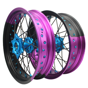 Roues de moto tout-terrain en alliage d'aluminium bicolores de <span class=keywords><strong>17</strong></span> <span class=keywords><strong>pouces</strong></span>, marque OEM, garantie de 12 mois pour YZ 250 YZF450 - Product Image 3