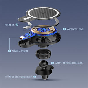 <span class=keywords><strong>LDNIO</strong></span> ผลิตภัณฑ์ใหม่ ที่ชาร์จไร้สาย 15W แบบแม่เหล็ก ที่ชาร์จไร้สายแบบยึดติดเร็ว ที่วางโทรศัพท์มือถือในรถยนต์ - Product Image 5