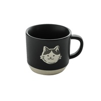 Tasse rétro en grès peinte à la main dessin animé chaton sous glaçure couleur tasse en céramique pour bureau ménage pour café eau Souvenir tasse