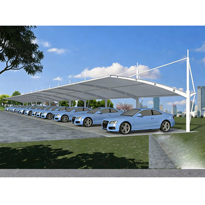 Abri de voiture en acier à structure tendue, auvent en membrane PVDF, structures en tissu pour parking, abri solaire pour voiture, abri de stationnement - Product Image 1