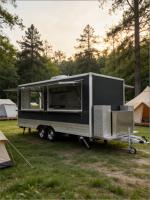 Remolque de Comida Grande de 8.5x20 pies con Tres Ventanas de Servicio y Refrigerador, Cocina Móvil de Calidad Profesional para Eventos Deportivos