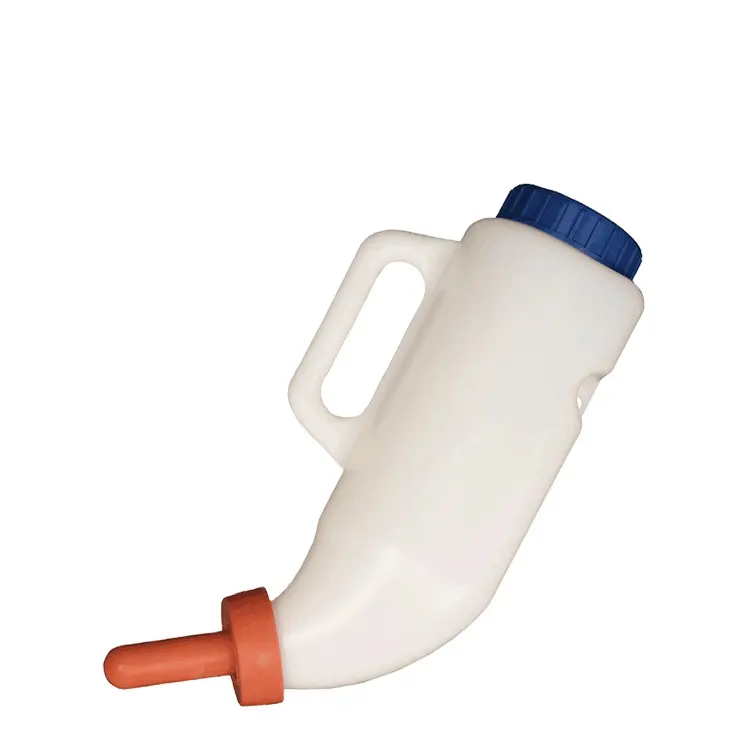 Alimentador de leche de becerro con pezón de goma, botella de alimentación de plástico, 1L,2L,3L,4L