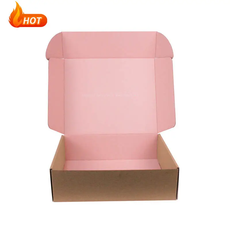 Kraft naturale su misura all'interno della scatola postale superiore del Tuck dei vestiti rosa per la maglietta di trasporto