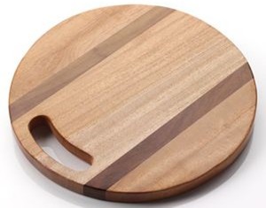 Planche à découper en bois prête à la vente, surface polie de forme ronde, planche à découper artisanale en bois massif pour la cuisine - Product Image 4