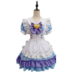 Costume de demoiselle d'honneur pour femmes, robe Lolita à manches courtes, tablier, couvre-chef, tenue de Cosplay pour fête d'halloween, robe de <span class=keywords><strong>princesse</strong></span> - Product Image 5