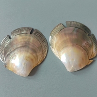 Décoration de maison en nacre noire naturelle faite à la main, gravée en forme de poisson, pour bijoux