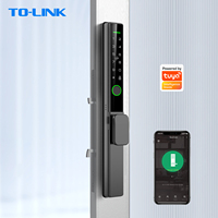 Kunci Pintu Geser Elektronik Tuya Wifi Smart Lock untuk Pintu Kaca dengan Bingkai Aluminium Kecil