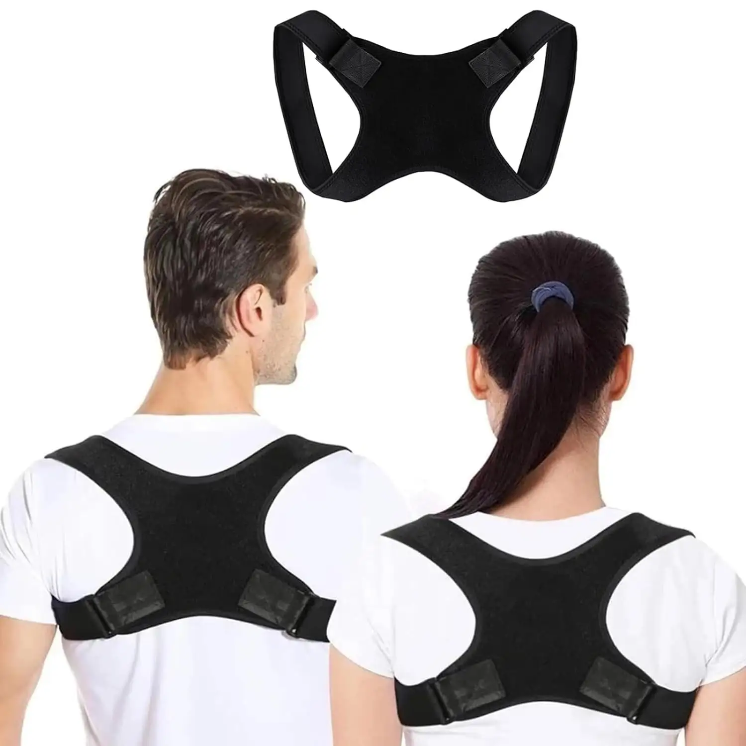調節可能な女性の姿勢補正バックブレース背中の痛みの肩のストレートナーからの救済のための男性の背中上部サポート