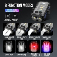 Linterna EDC Multifuncional, 8 Modos, Recargable por USB, LED, IP55 Impermeable, Más de 1000 Lúmenes, Haz Ajustable, Base Magnética con Clip
