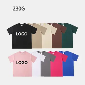 High Quality 230G Cotton Custom Logo Men Printing Custom Design T Shirt Printing Plain Oversized tshirt