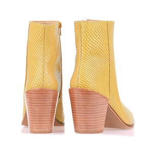 Inverno stile Sexy in pelle <span class=keywords><strong>di</strong></span> mucca personalizza il marchio punta a punta Slip On <span class=keywords><strong>stivali</strong></span> da donna con tacco impilato da <span class=keywords><strong>stivali</strong></span> da scarpe da donna - Product Image 3