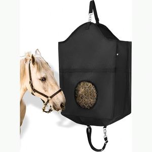 Sac d'alimentation pour chevaux, échantillon gratuit, sac en nylon résistant pour aliments en grains, sangle réglable avec fermoir robuste et sangles élastiques - Product Image 6