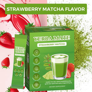 Хит продаж, клубничный вкус маття, мгновенное похудение, порошок чая Yerba Mate с L-теанином, успокаивающий порошок Yerba Mate - Product Image 2