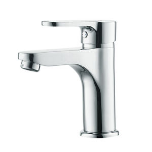 Grifos de Lavabo de un Solo Orificio Paco Chrome, Mezclador de Agua Fría y Caliente con Acabado Cepillado para Lavabos de Escuelas y Hospitales - Product Image 1