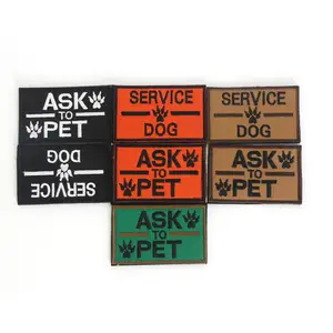 Badge Hot service dog pet dog patch per cani da lavoro con gancio e anello in tessuto a doppia faccia