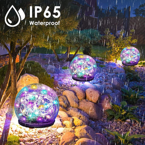 Lámpara Solar de Jardín OEM con Sensor de Luz, Impermeable, LED, Esfera de Cristal Agrietado, para Caminos, WD-0062 - Product Image 3