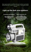 Lampe torche LED rechargeable par USB, haute luminosité, étanche, anti-moustiques, pour la pêche nocturne, éclairage de travail d'urgence