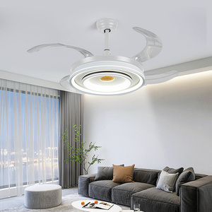 โคมไฟพัดลมติดเพดาน LED คริสตัลหรี่แสงได้สำหรับห้องนอนโรงแรมหรูหราเรียบง่ายทันสมัยมีไฟติดเพดาน - Product Image 2