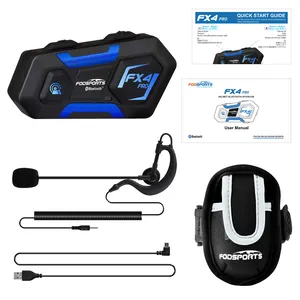 Fodsports FX4 PRO 1KM 4 hakem tam dubleks Hands-Free Bluetooth 5.0 futbol kol bandı futbol gerçek zamanlı interkom hakem kulaklık