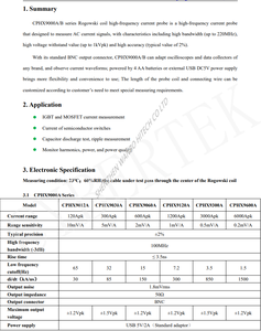 CYBERTEK CPHX9012B Sonde de courant haute fréquence à bobine Roche Le diamètre intérieur de l'anneau de la sonde est de 6mm. - Product Image 4