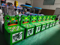 Machine de jeu d'arcade Whack-a-Mole verte en métal pour enfants, à monnayeur, avec support anglais, 2 joueurs