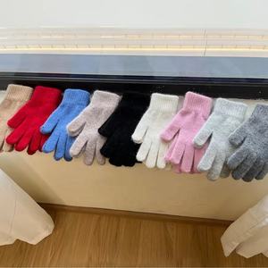 Gants tricotés de couleur unie femmes hiver coupe-vent cyclisme chaud résistant au froid protège-mains cinq doigts étudiant gants d'équitation coréen - Product Image 1