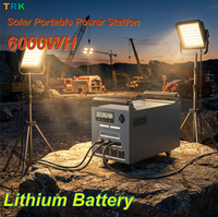 Estación de Energía Portátil de 6000 Wh LiFePO4, Generador Solar Portátil de 2500 W, Onda Sinusoidal Pura, para Acampar al Aire Libre, Autocaravanas, Respaldo Doméstico, 110 V, 220 V