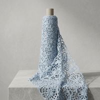 Tissu en dentelle brodée douce tricotée à sequins, motif floral ajouré pour robe de soirée, robe de mariée, filles