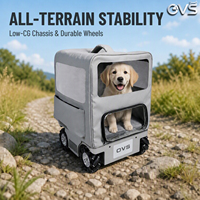 Poussette automatique pour animaux de compagnie OVS Sensor Ergonomique, silencieuse, durable, polyvalente, à 4 roues, avec télécommande et fonction de suivi automatique
